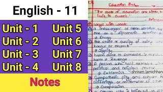 Class 11 English Notes PDF  Chapter 1 2 3 4 5 6 7 8 Exercise [upl. by Friedlander283]