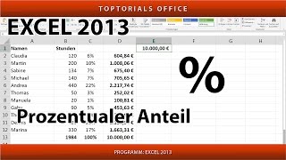 Prozentualen Anteil berechnen Excel [upl. by Enohpets918]