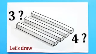 How to draw a simple 3D optical illusion trick art How many are there 3 or 4 [upl. by Virnelli]