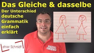 Das Gleiche und dasselbe  Der Unterschied  Deutsche Grammatik  Lehrerschmidt [upl. by Eahsan900]