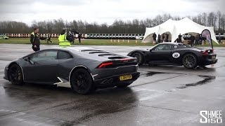 DRAG RACE Porsche 918 Spyder vs Lamborghini Huracan  Vmax Stealth [upl. by Charry504]