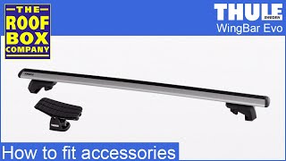 Thule WingBar Evo roof bars  How to attach accessories [upl. by Refinnaej]