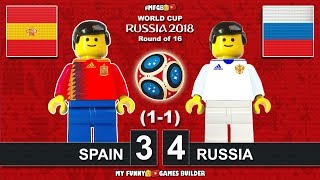 Spain vs Russia 34 11 World Cup 2018 Round of 16 01072018 All Goals Highlights Lego Football [upl. by Liu]