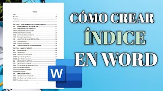 CONOCE COMO DEBERÍAS HACER UN ÍNDICE EN WORD DE MANERA FACIL EN 2024 [upl. by Enihpets58]