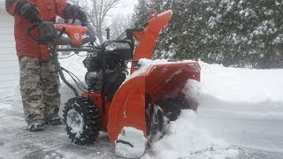 Husqvarna ST224P Snow Blower Review [upl. by Oicneconi]