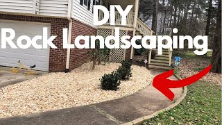 DIY Rock Landscaping How To Make a Rock Bed [upl. by Sosthina]