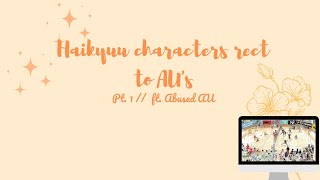 Haikyuu Characters react to AUs  Haikyuu texts ft Abused Atsumu and Oikawa  ⚠️TW⚠️ [upl. by Sadonia]