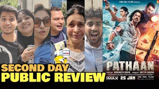 Pathaan SECOND DAY Public Review  Shah Rukh Khan Deepika Padukone John Abraham  YRF Spy Universe [upl. by Katinka]