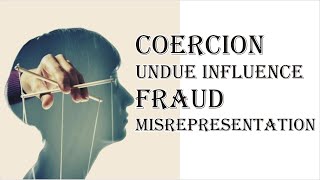 Coercion Undue Influence Fraud Misrepresentation  Indian Contract Act 1872  Law Guru [upl. by Biddie150]