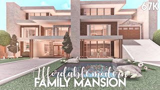 Affordable Modern Family Mansion  Bloxburg Build [upl. by Judon]