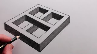 How to Draw a 3D Optical Illusion Easy [upl. by Kev]