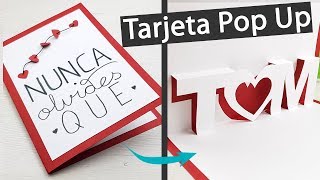 💌 Tarjeta para San Valentín pop up con TQM en 3D Plantilla [upl. by Relluf]