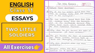 Two Little Soldiers  Class 11  English  All Exercises And Notes  By Guy De Maupassant  Essays [upl. by Weitzman437]