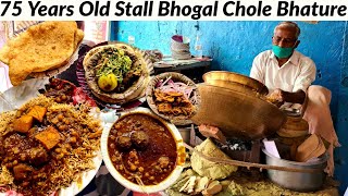 75 Years Old Stall of ICONIC BHOGAL CHOLE BHATURE Is it actually good in Taste Delhi Street Food [upl. by Etyam671]