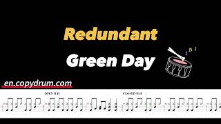 Green Day  Redundant  Drum Sheet Music [upl. by Aimac971]