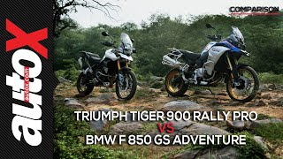 Triumph Tiger 900 Rally Pro vs BMW F 850 GS Adventure  autoX [upl. by Scharff]