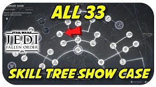 Star Wars Jedi Fallen Order All Skill Tree Abilities Max Level [upl. by Aihseyt46]