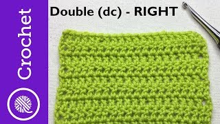 How to Double Crochet  Beginner Crochet Lesson 3  Right Handed CC [upl. by Haek]