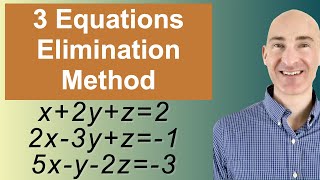 Solving Systems of 3 Equations Elimination [upl. by Wyne]