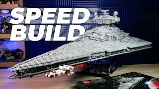 Building LEGO UCS Imperial Star Destroyer in 20 Minutes 75252 [upl. by Zosema216]