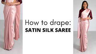 SAREE HACKS How to Drape Satin Silk Saree  How to Wear Saree for Beginners  Tia Bhuva [upl. by Earised314]