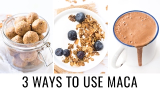 HOW TO USE MACA POWDER  3 healthy recipes [upl. by Kellia]