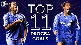 Didier Drogba  Top 11 Champions League Goals  Best Goals Compilation  Chelsea FC [upl. by Hausmann]