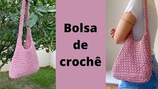 Bolsa de crochê  modelo saco com alças de crochê [upl. by Kayne508]