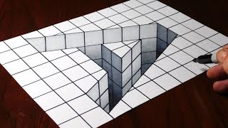 How to Draw an A Hole  3D Trick Art Optical Illusion [upl. by Aehcim]