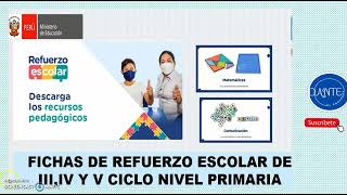 FICHAS DE REFUERZO ESCOLAR PRIMARIA MATEMATICA Y COMUNICACIÓN [upl. by Juxon]