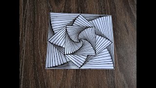 3D Line Illusion Drawing on Paper [upl. by Nellda]