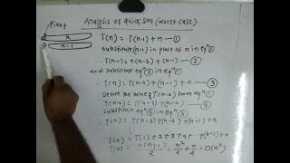 quicksort analysis solving recurrence [upl. by Doomham]