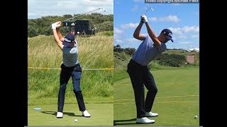 Justin Thomas golf swing  Long Iron faceon amp downtheline July 2017 [upl. by Meda]