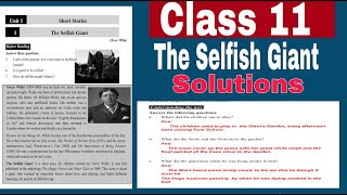 Class 11 l Unit1 The Selfish Giants All Exercise Question Answer Solution l Deep Unions Student XI [upl. by Most]