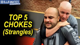 Top 5 BJJ Choke Holds Strangles [upl. by Tressa]