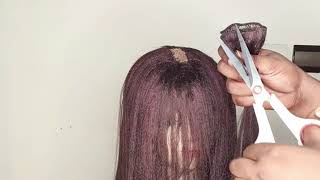 COMMENT FAIRE UNE PERRUQUE AVEC FRANGE  how to make a wig with bangs [upl. by Pfosi681]