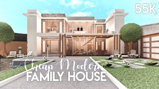 Cheap Modern Family House  Bloxburg Build [upl. by Atlee838]