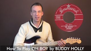 Rockabilly Guitar Lesson  Oh Boy  Buddy Holly [upl. by Asilahs]