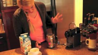 Nespresso Aeroccino Plus Frother Review Frothing Almond Milk [upl. by Llorre]