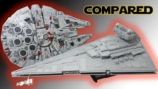 UCS Star Destroyer amp Millennium Falcon Compared [upl. by Alimhaj656]