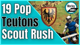 AOE2 Scout Rush  TEUTON 19 Population Scouts Build Order [upl. by Franni]