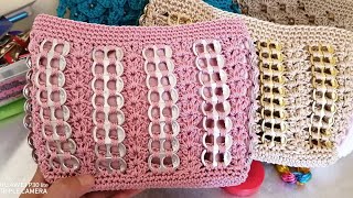 Bolsa a Crochet con fichas o anillas de lata [upl. by Iot538]